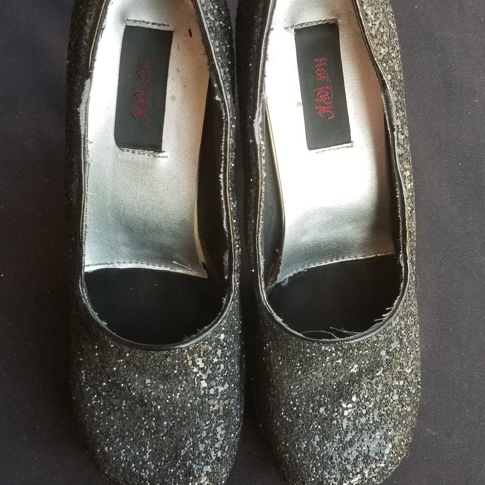 Hot Topic Black Glitter Heels